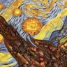 Картина Звездная ночь (Винсент ван Гог) из янтаря