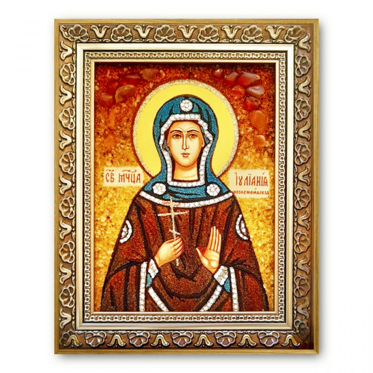 Икона Святая мученица Иулиания из янтаря