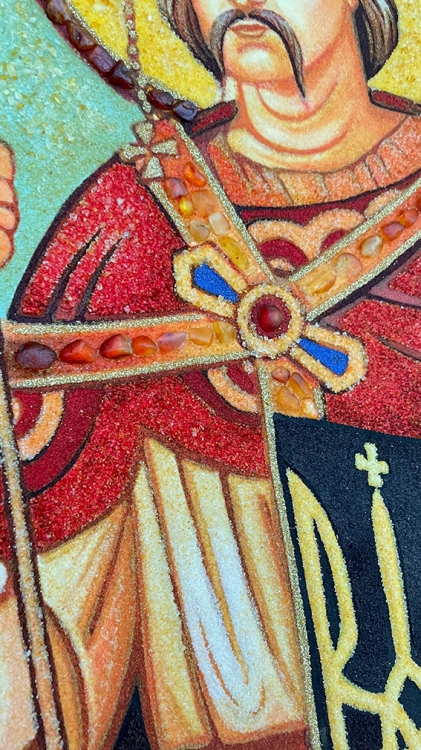 Икона Святой князь Владимир из янтаря