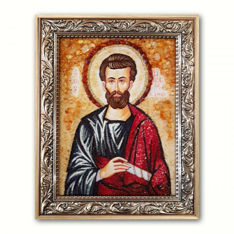 Икона Иаков Алфеев из янтаря