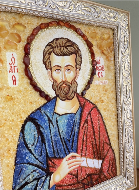 Икона Иаков Алфеев из янтаря