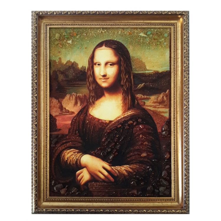 Картина Мона Лиза (Джоконда), Леонардо да Винчи из янтаря