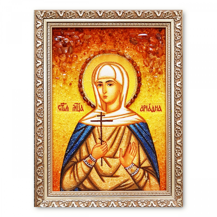 Икона Святая Мученица Ариадна из янтаря