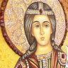 Икона Святая Мученица Пелагия из янтаря