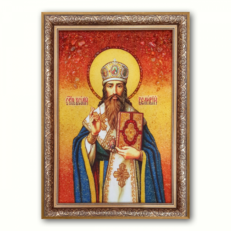 Икона Василий из янтаря