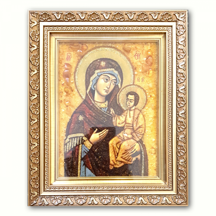 Икона Виленская Богородица из янтаря