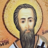 Икона Архиепископ Василий Великий из янтаря