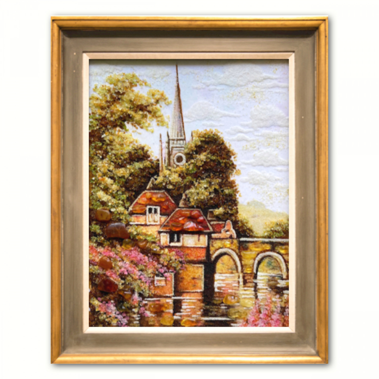 Пейзаж - Красивый замок (картина) из янтаря