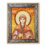 Икона Святая Алина из янтаря