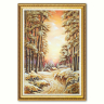 Пейзаж - Хижина в зимнем лесу из янтаря
