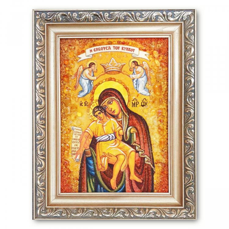 Икона Милостивая Матерь Божия из янтаря