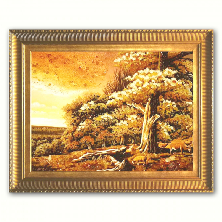 Осень золотая - Пейзаж из янтаря