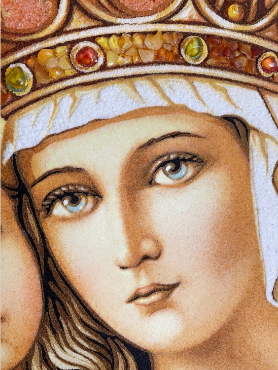 Икона Иерусалимская Богородица из янтаря