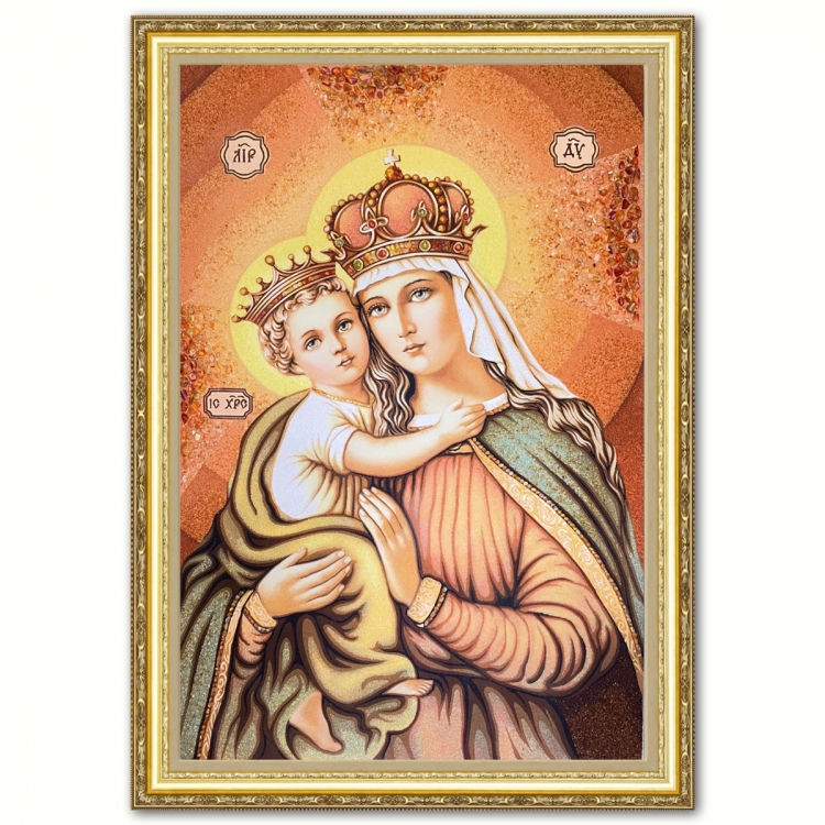 Икона Иерусалимская Богородица из янтаря