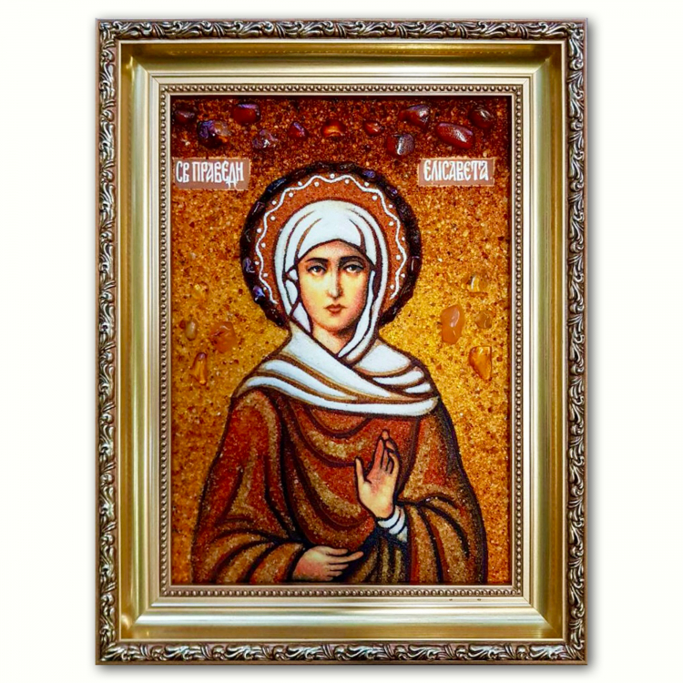Икона Праведная Елисавета Палестинская из янтаря