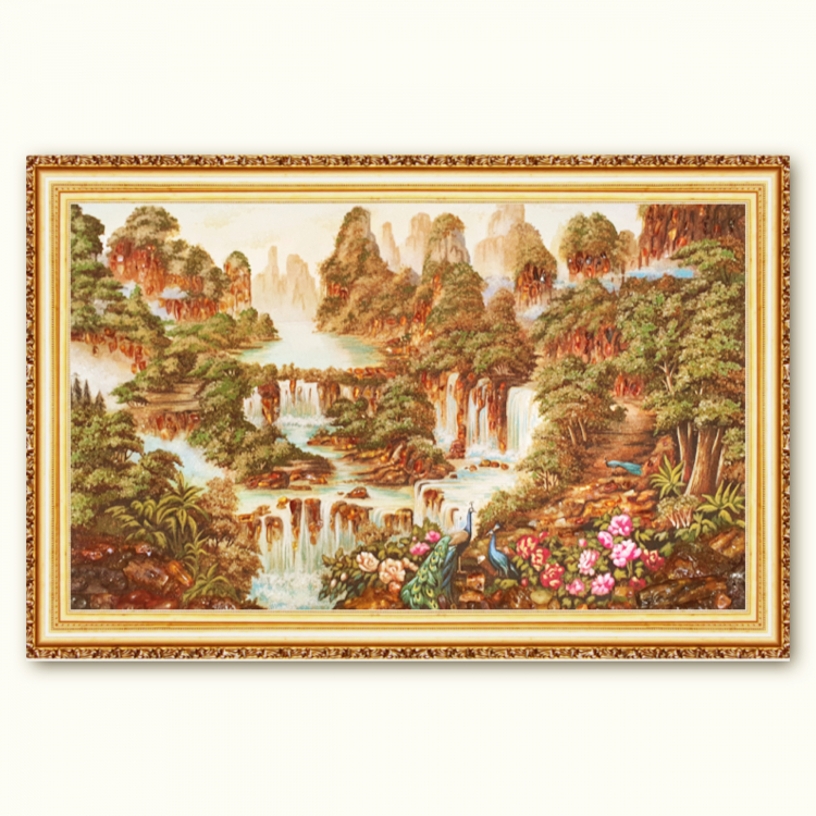 Пейзаж - Каскадный водопад из янтаря