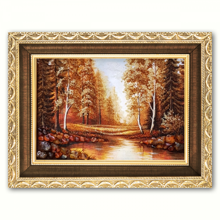 Пейзаж - Лесное озеро из янтаря