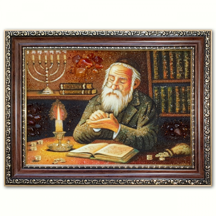 Картина Денежный еврей из янтаря