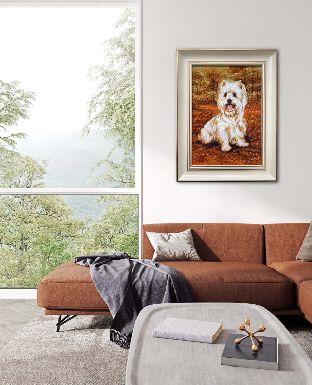 Картина Йоркширский Терьер из янтаря