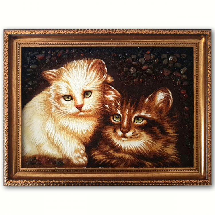 Картина Два котика из янтаря