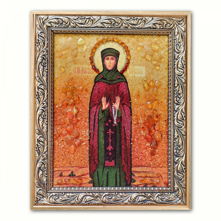 Икона Анастасия Сербская из янтаря
