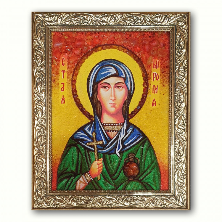 Икона Миропия Хиосская из янтаря