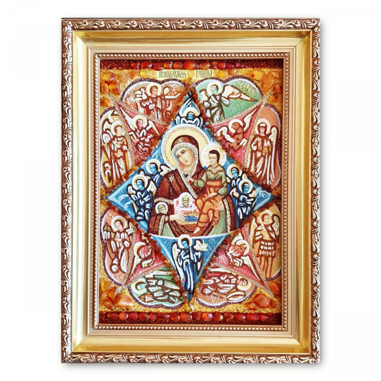 Икона Неопалимая купина из янтаря