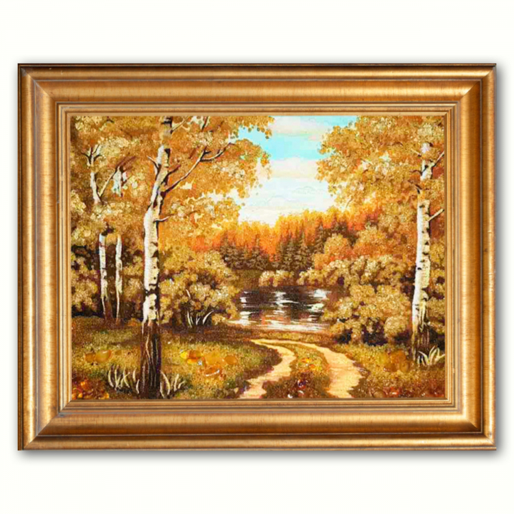 Пейзаж - Осенние березы из янтаря