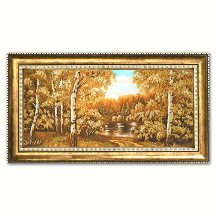 Пейзаж - Осенние березы из янтаря