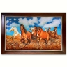 Картина Лошади в степи из янтаря