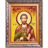 Икона Святой мученик Богдан (Феодот) из янтаря