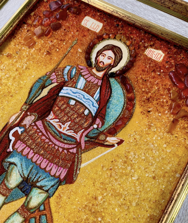 Икона Никита из янтаря