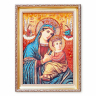 Икона Неустанной Помощи Богородица из янтаря