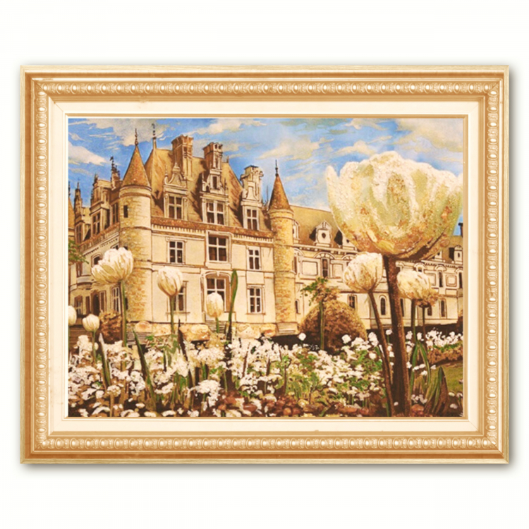 Пейзаж - Замок Шенонсо (картина) из янтаря