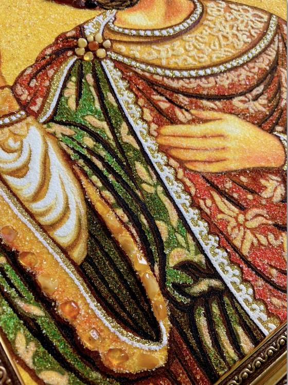 Икона Ярослав Мудрый из янтаря