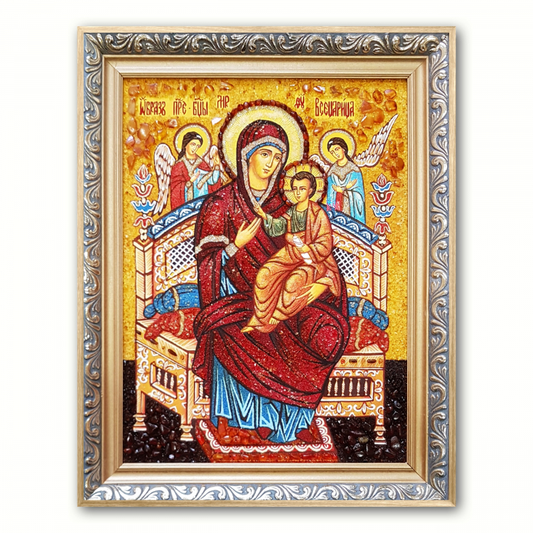 Икона Всецарица из янтаря