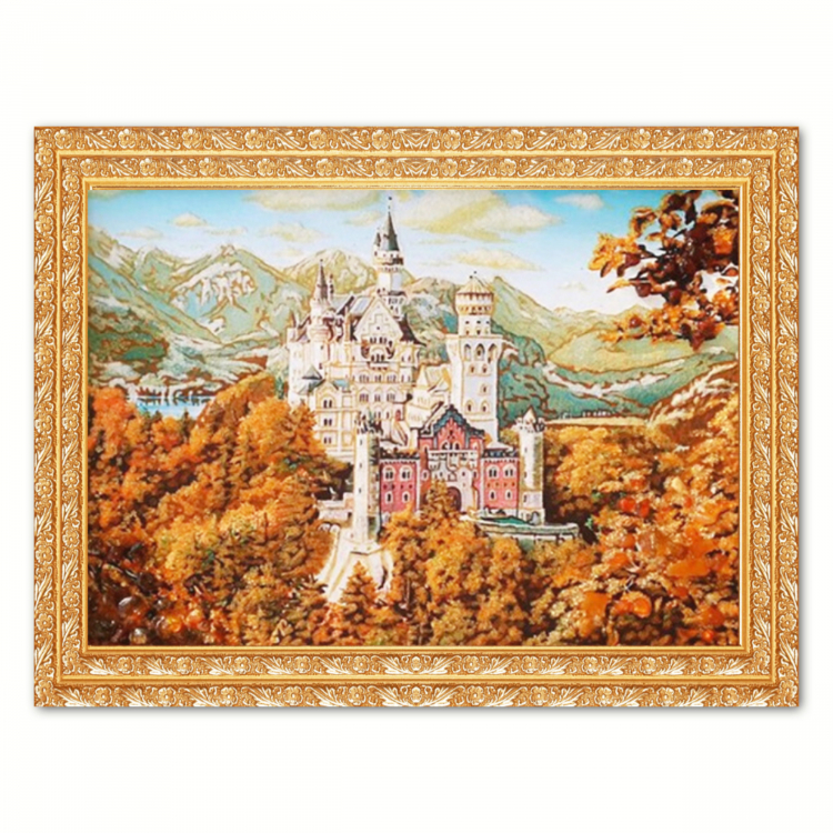 Пейзаж - Замок Нойшванштайн из янтаря