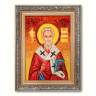 Икона Епископ Мирон Критский из янтаря