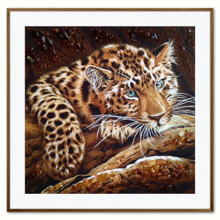 Картина Леопард из янтаря
