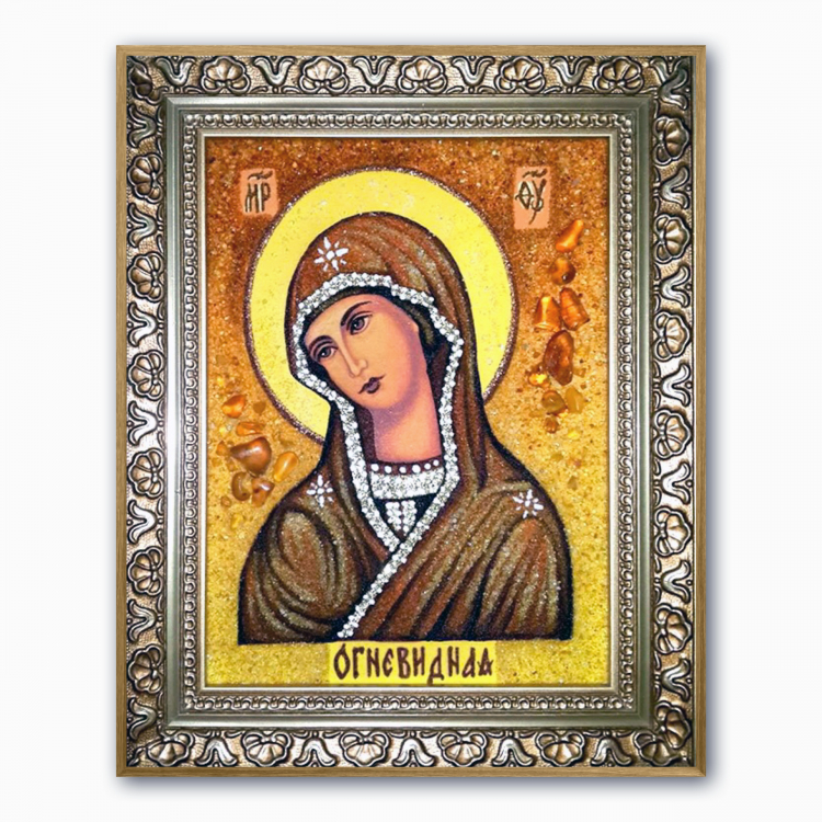 Икона Огневидная из янтаря
