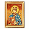 Ікона Благовірний князь В'ячеслав Чеський з бурштину