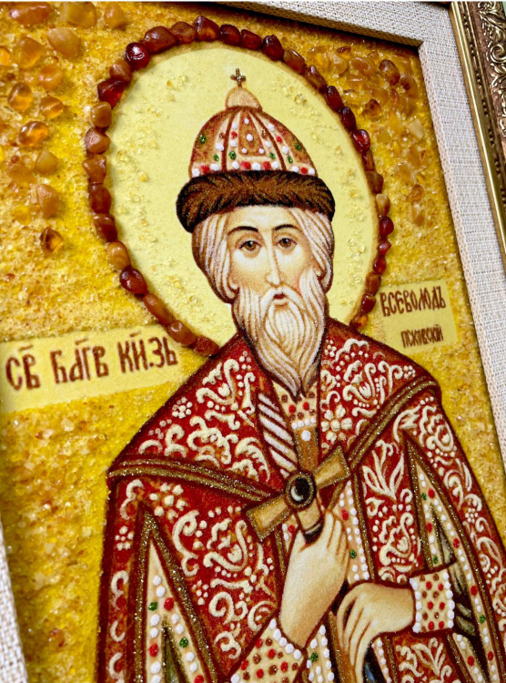 Ікона Великий Князь Всеволод з бурштину