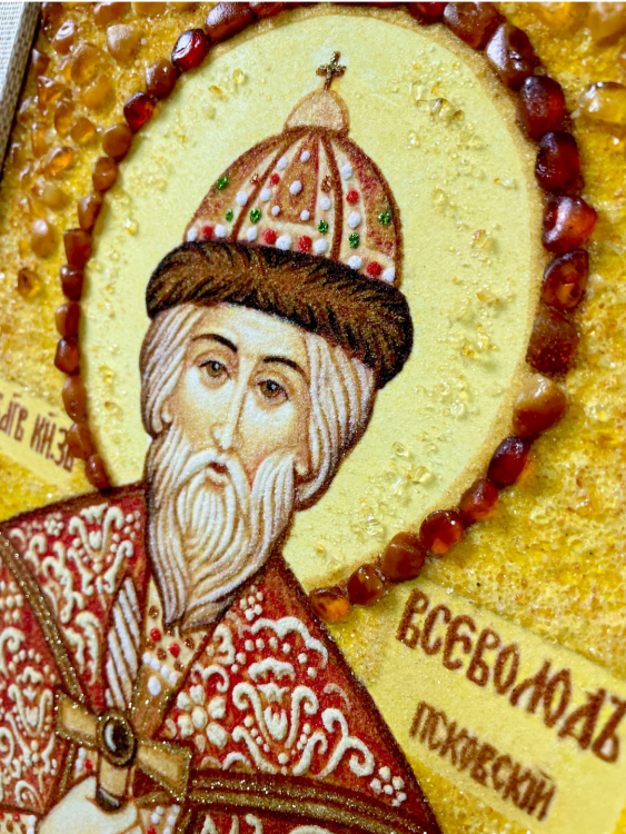 Ікона Великий Князь Всеволод з бурштину