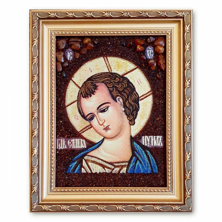 Ікона Спас Еммануїл з бурштину