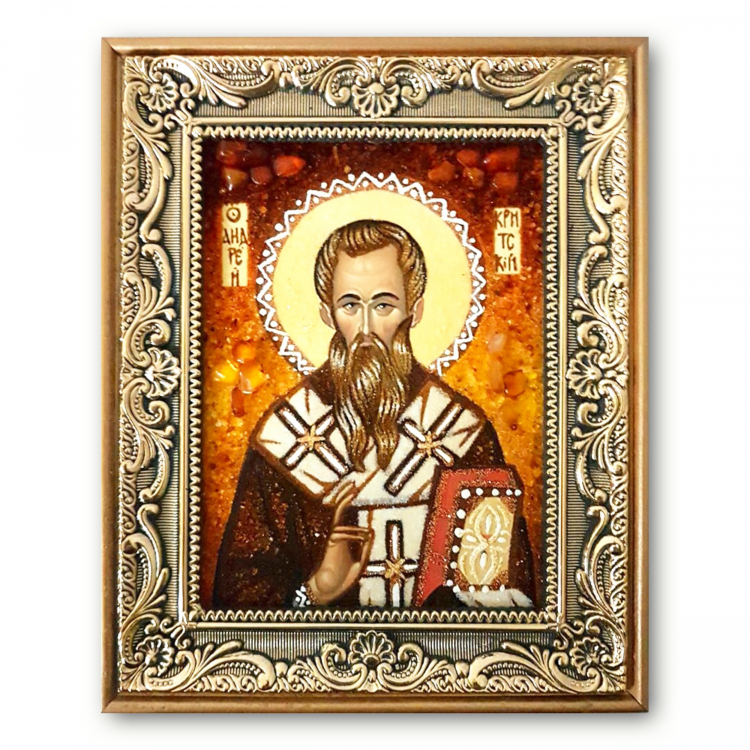 Ікона Андрій Критський з бурштину