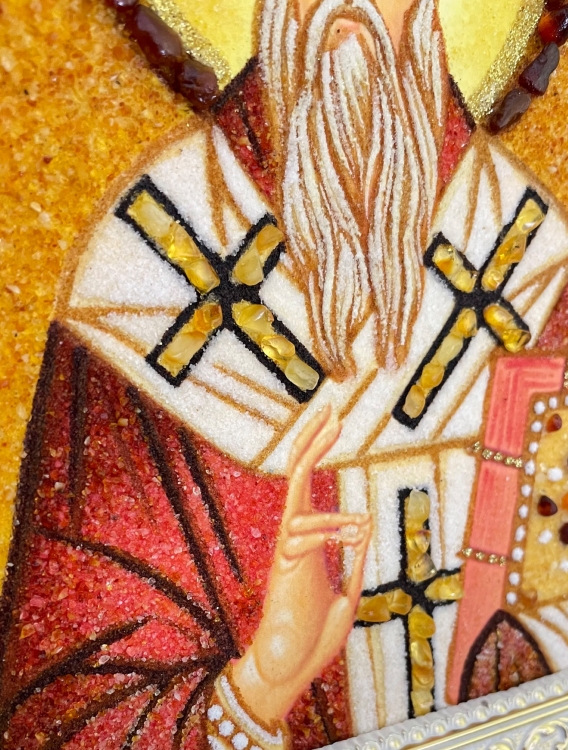 Ікона Андрій Критський з бурштину