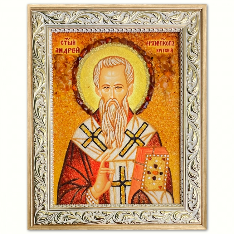 Ікона Андрій Критський з бурштину