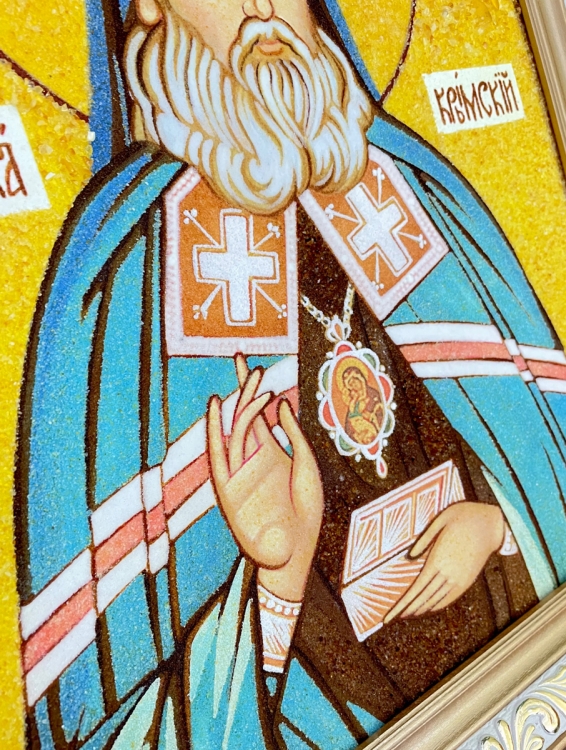 Ікона Лука Кримський з бурштину