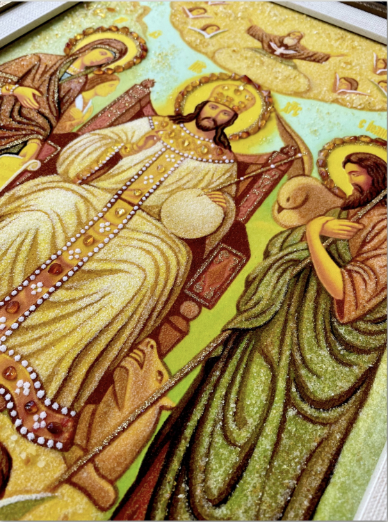 Ікона Цар Слави з бурштину