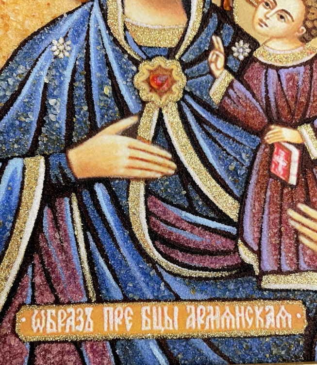 Ікона Вірменська Богородиця з бурштину